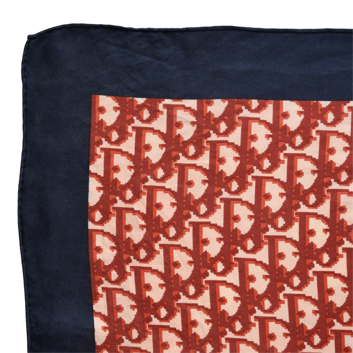 Vintage Dior trotter silk scarf red & navy