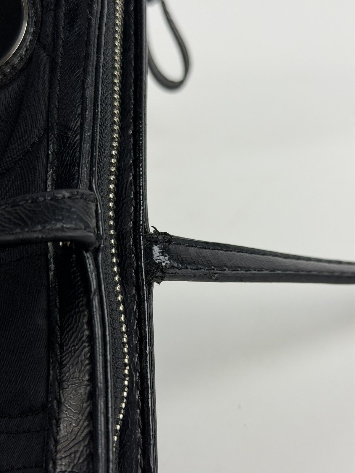 Coach signature quilted nylon and patent leather tote