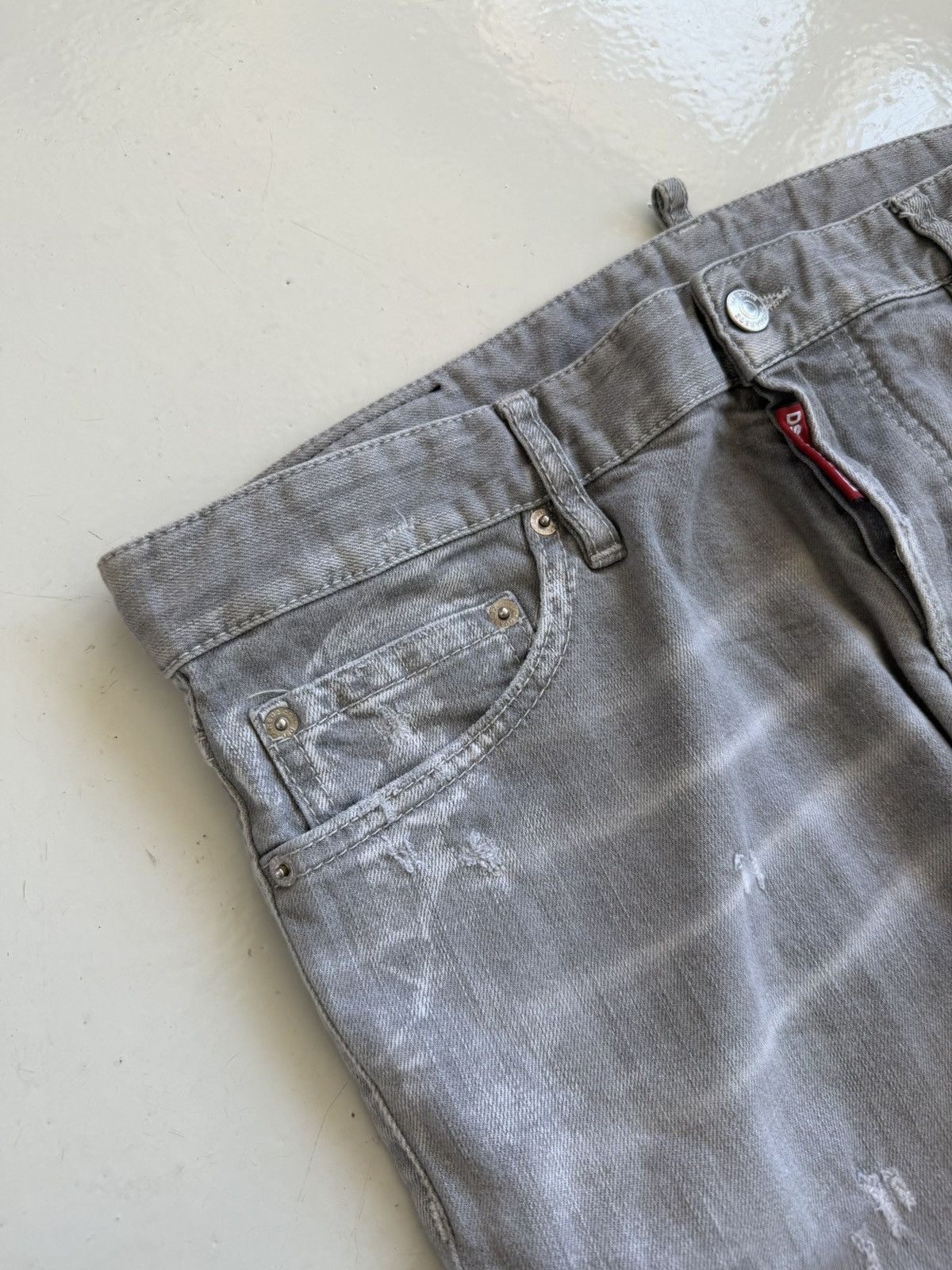 Dsquared2 distressed gray slim jeans