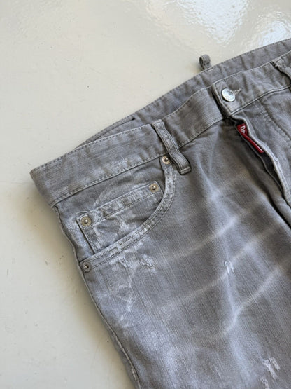 Dsquared2 distressed gray slim jeans