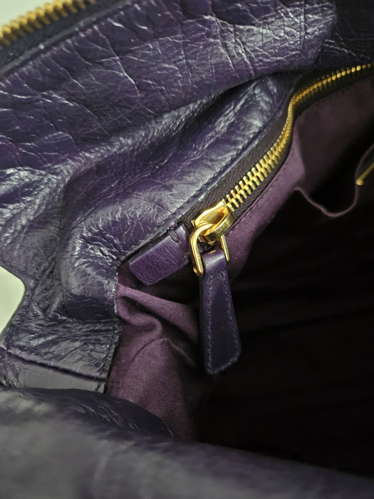 Miu miu vitello bow bag in deep purple