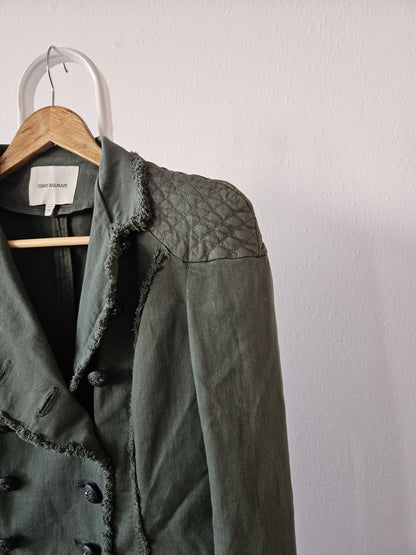 Pierre Balmain raw edge double breasted napoleon coat