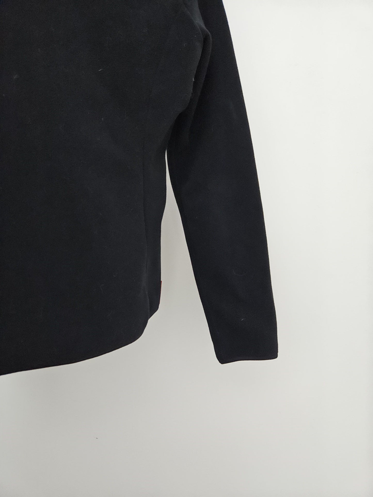 Prada sport red tab ninja fleece hoodie asymmetric zip