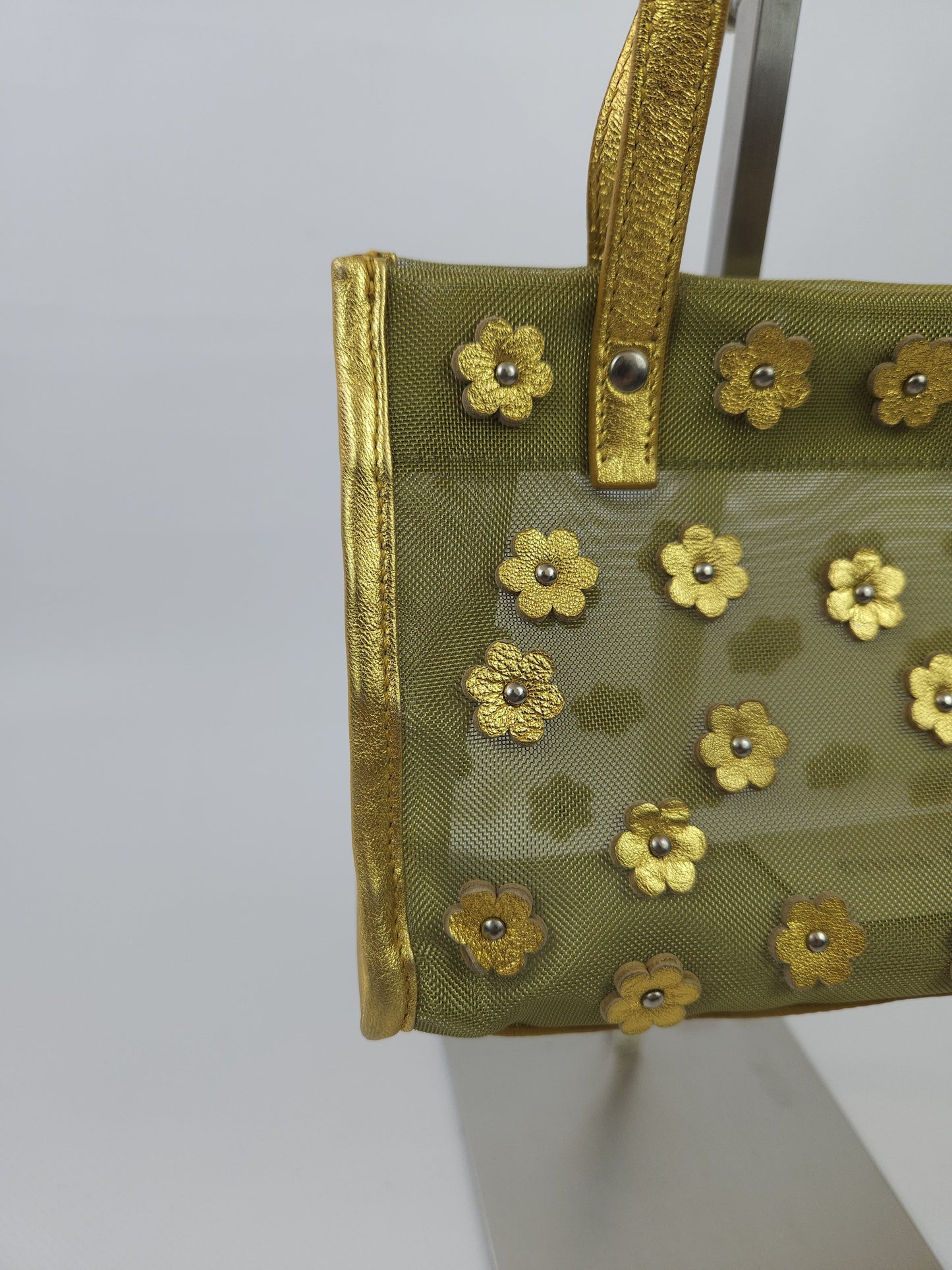 Archive 1999 miu miu mesh floral mini tote bag mb1522