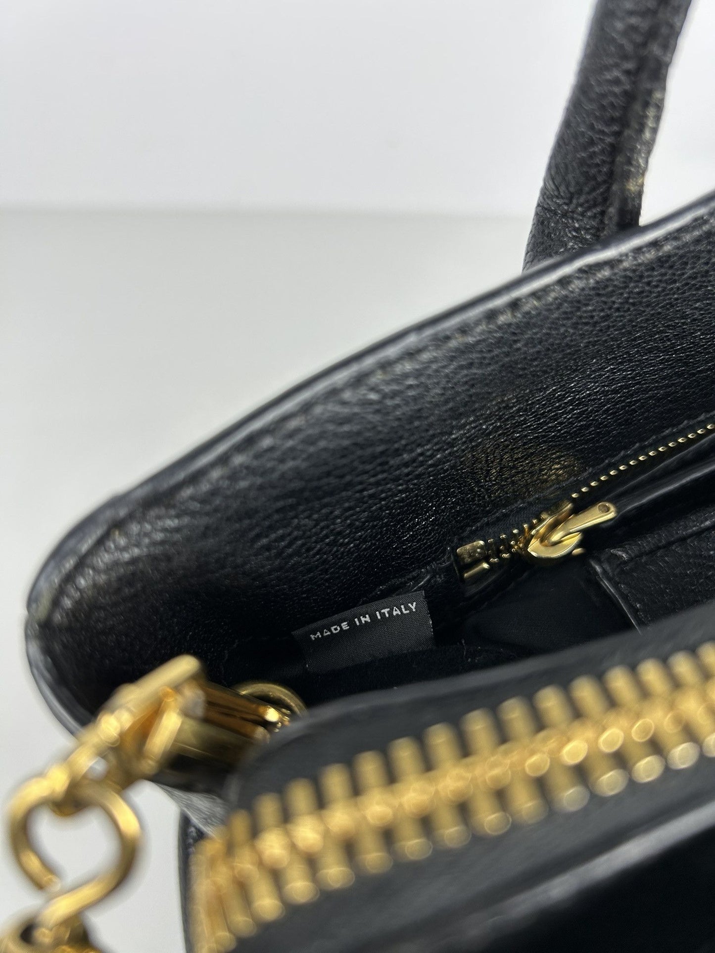 Miu miu madras leather tote bag