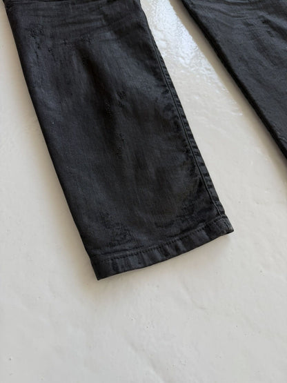 Philipp Plein born&raised distressed waxed biker denim
