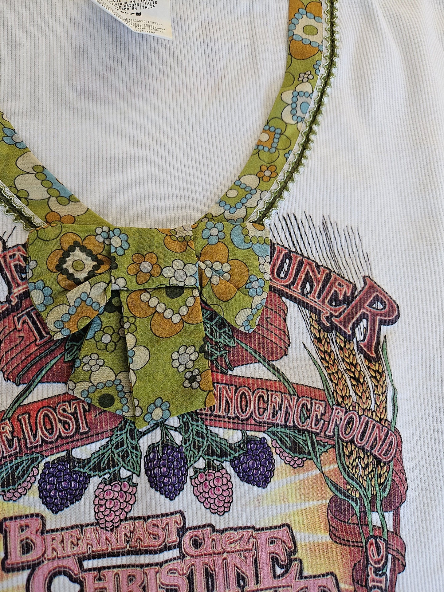 Archive y2k Dolce Gabbana Christine Croissant ribbed top