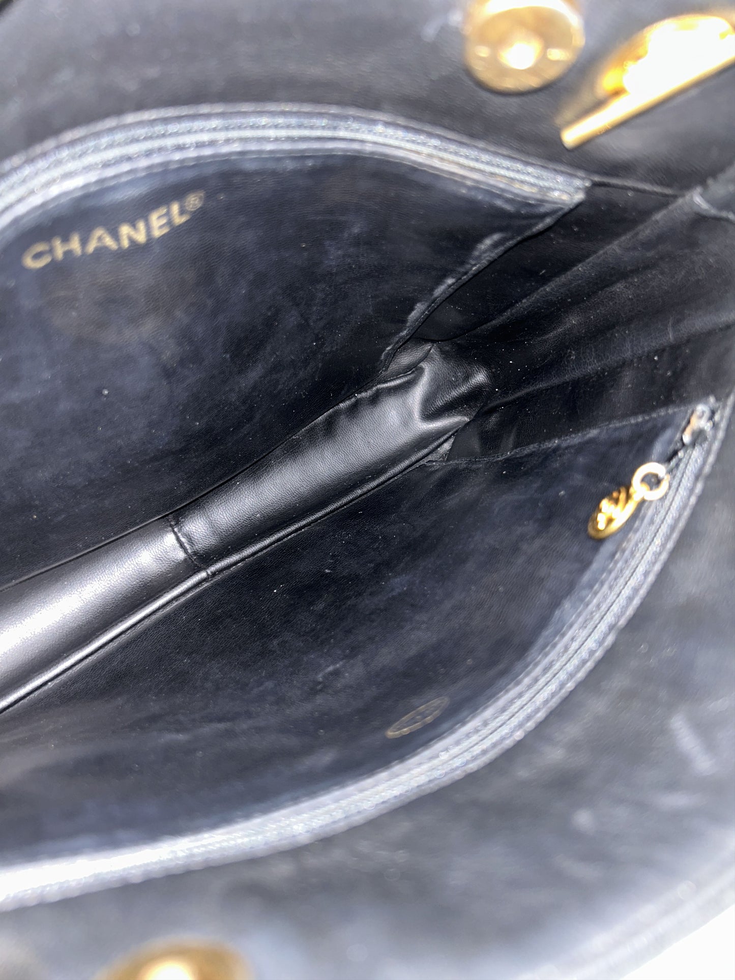 Vintage 90s chanel quilted lambskin matelasse shoulder bag