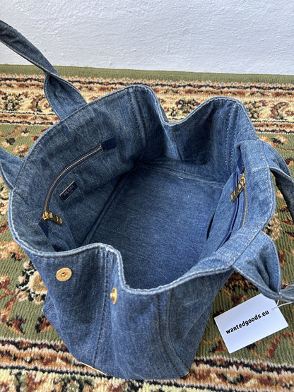 Prada Canapa denim handbag large size