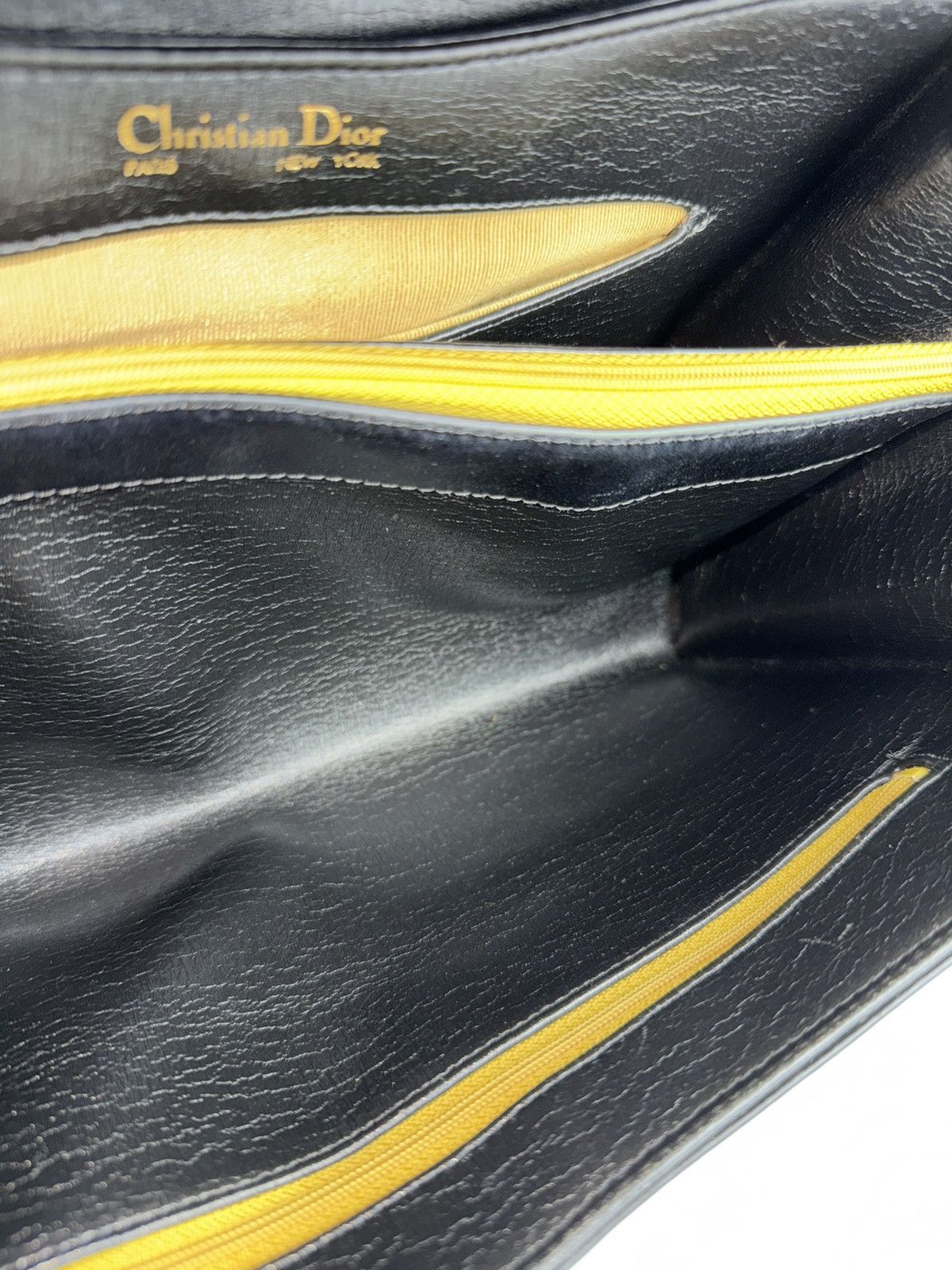 Vintage 70s Dior box calf leather shoulder bag