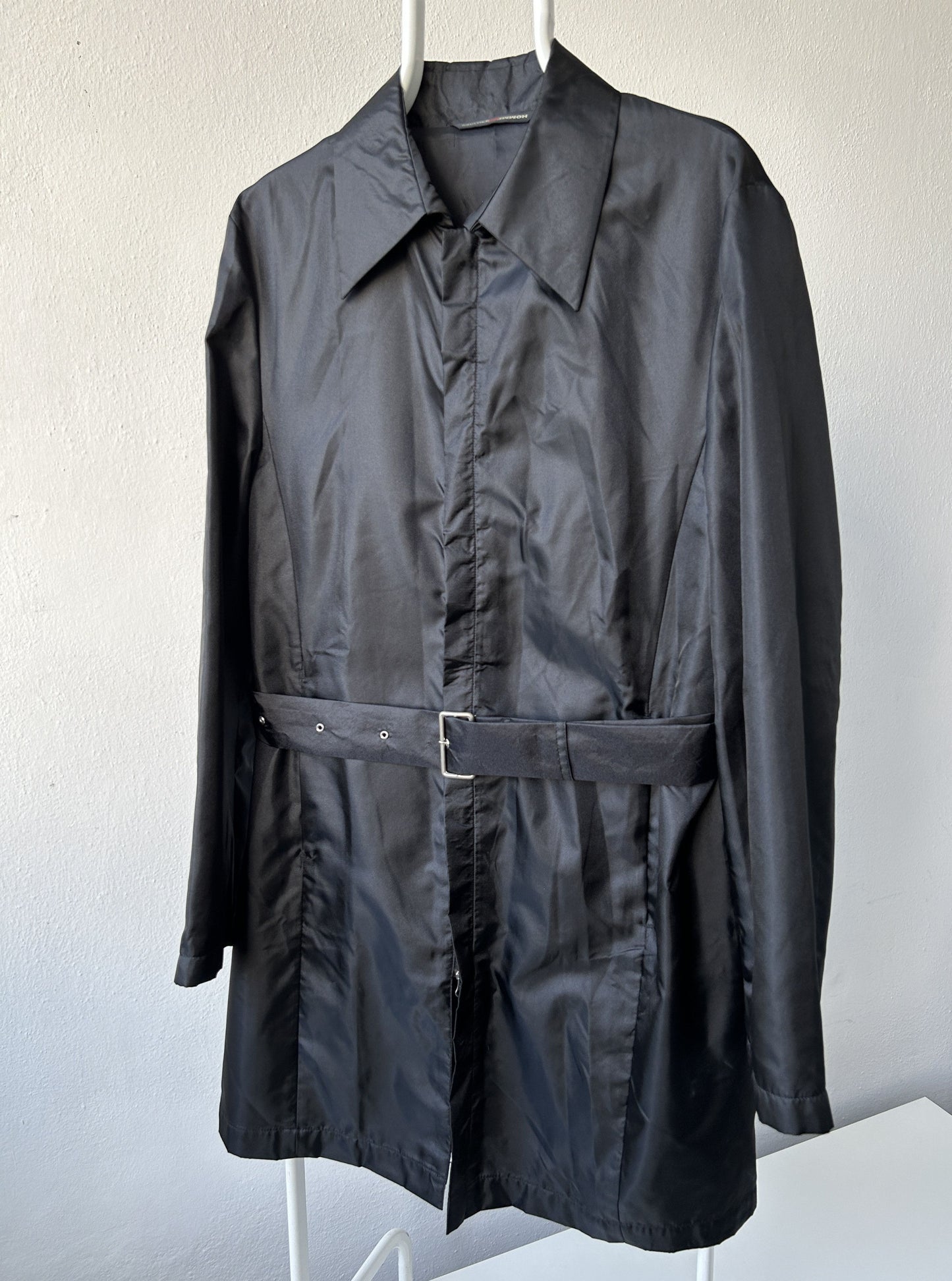 Gaultier homme objet nylon belted trench coat