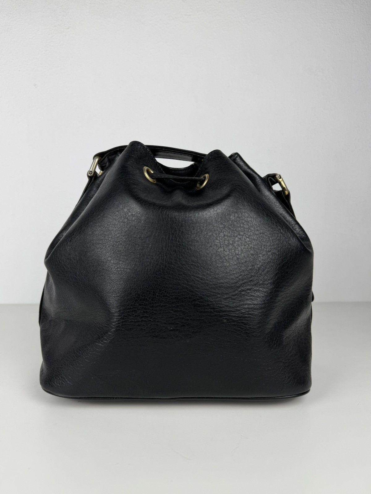 Vintage Chanel lambskin CC logo drawstring bag