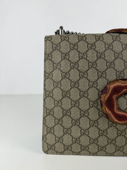 Gucci GG supreme Dionysus large with embroidered bee snake & flowers