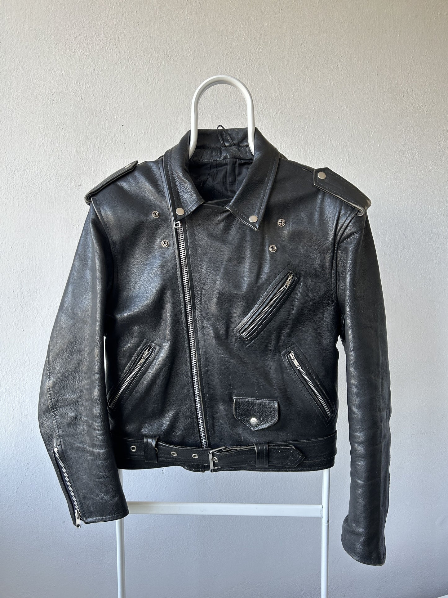Vintage ramones biker leather jacket