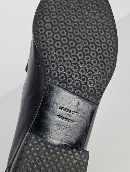 Vintage Hermes constance leather loafers H logo buckle