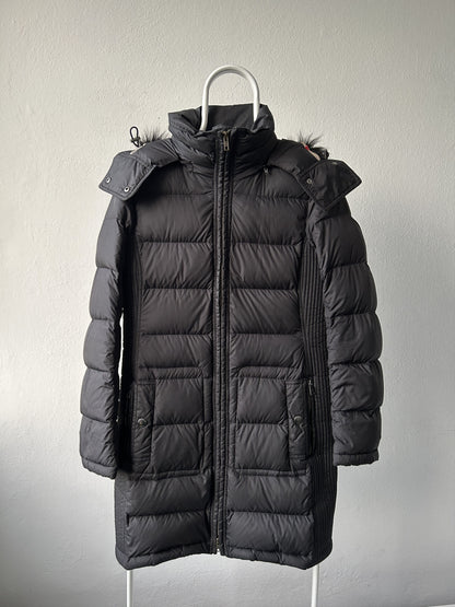 Burberry long hooded puffer coat
