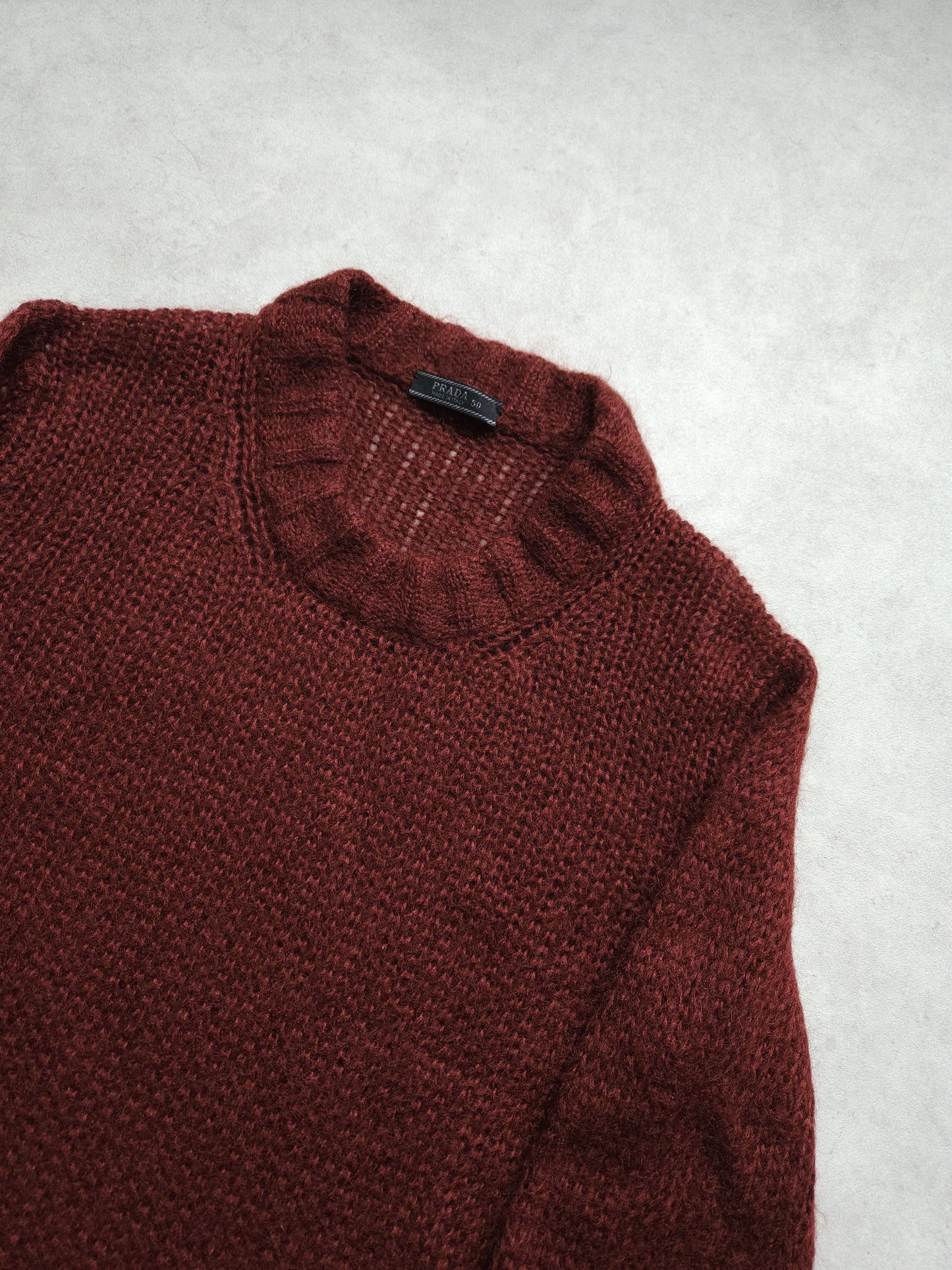 Prada mohair knit in burgundy