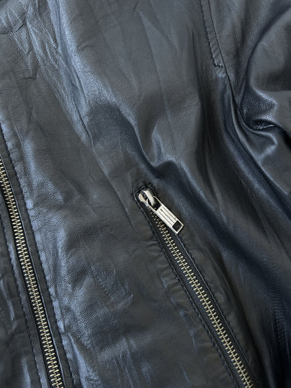 Archive Diesel cropped lambskin leather bomber jacket