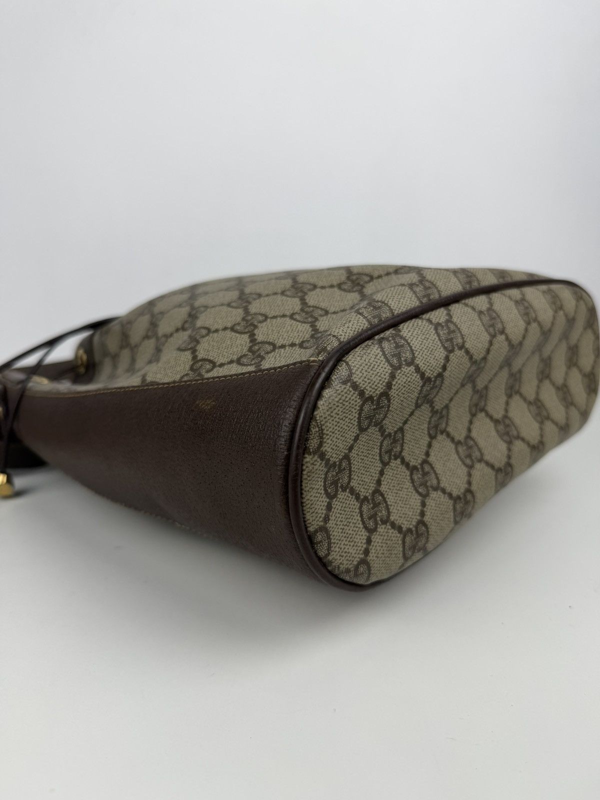 Vintage 80s Gucci monogram drawstring bucket bag