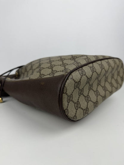 Vintage 80s Gucci monogram drawstring bucket bag