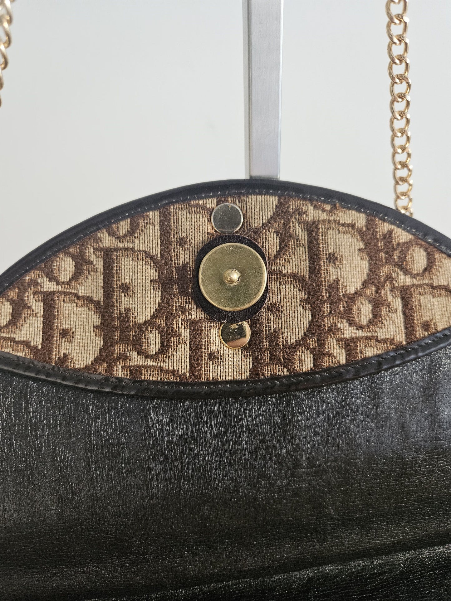 Vintage 80s Dior trotter chain flap shoulder/ crossbody bag