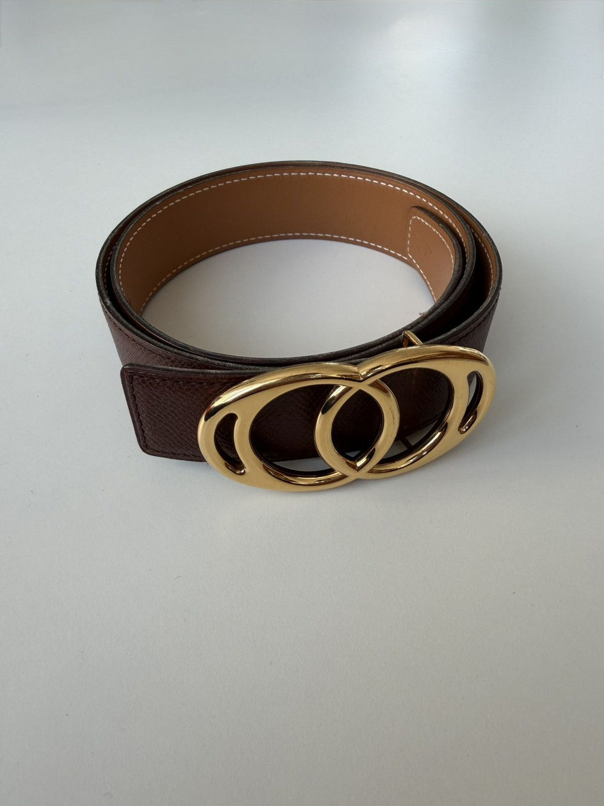 Vintage 1997 Hermes Courchevel leather belt
