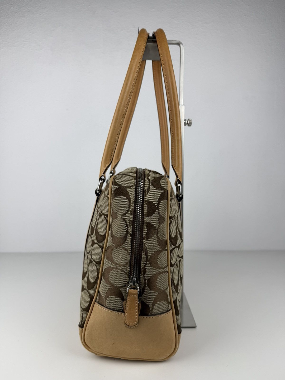 Coach signature canvas and leather satchel