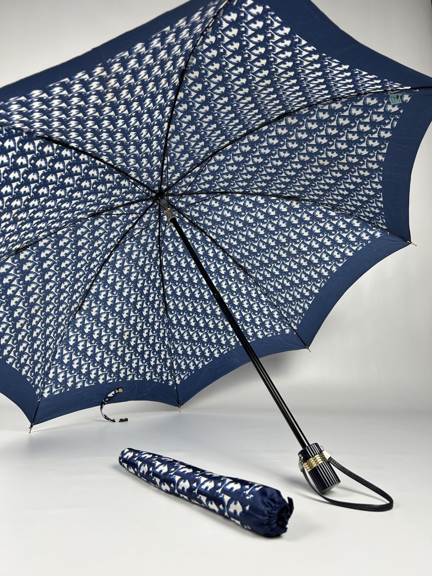 Vintage 80s dior trotter oblique monogram folding umbrella