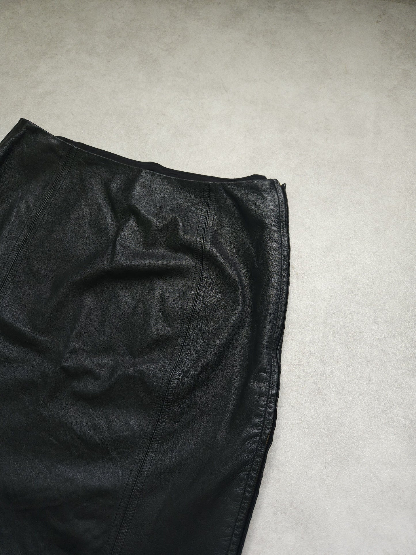 Gianni Versace Couture leather and wool zip off pencil skirt