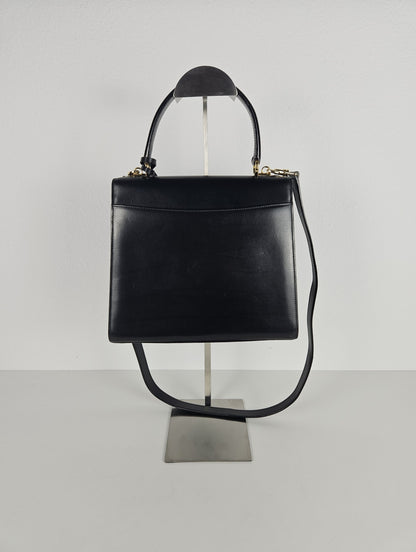 Vintage 80s Gucci lady lock box leather handbag