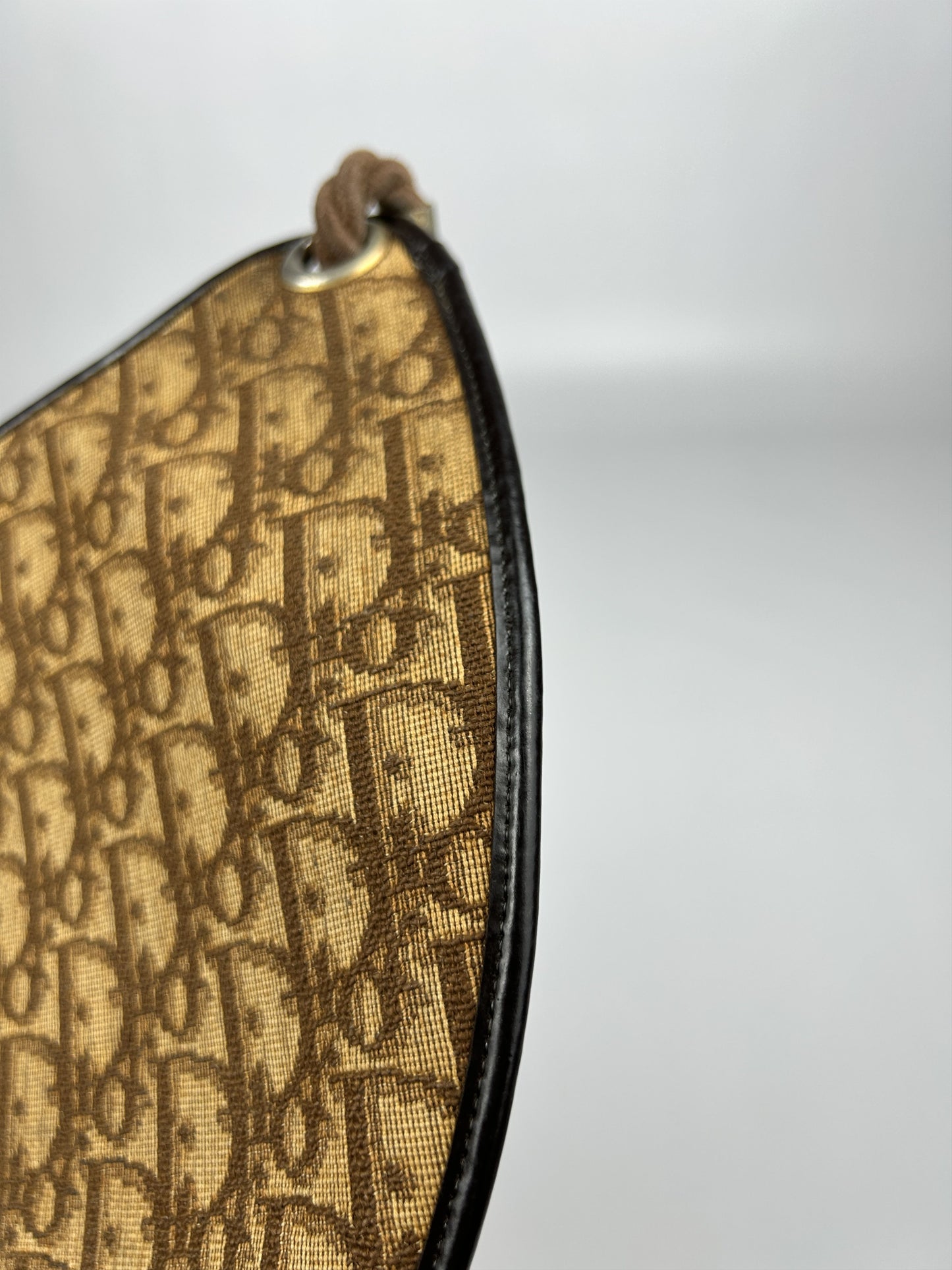 Vintage 80s Dior trotter oblique monogram rope shoulder bag