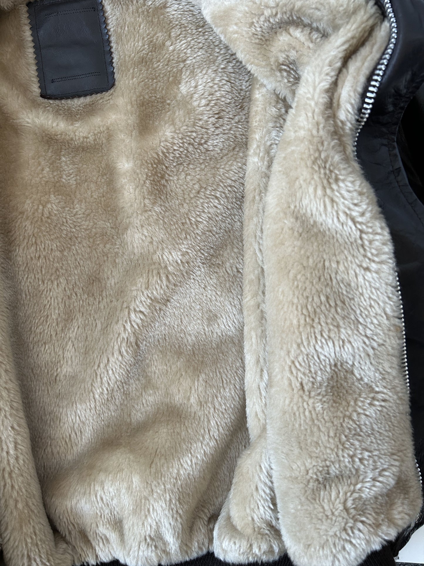 Vintage aviator shearling leather jacket