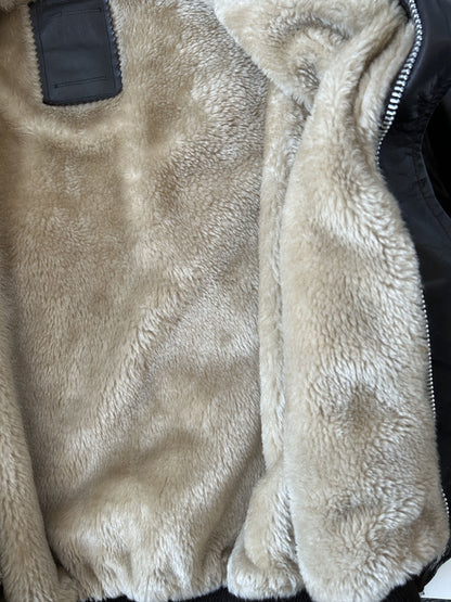 Vintage aviator shearling leather jacket