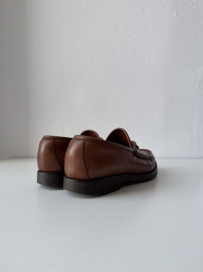 Gucci leather horsebit loafers on a thick notched sole
