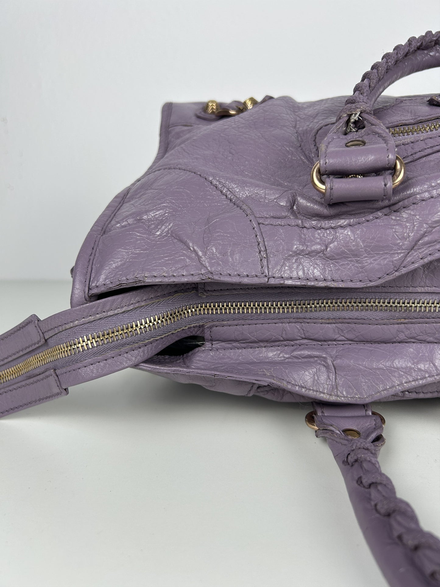 Balenciaga part time giant hardware city bag in lilac