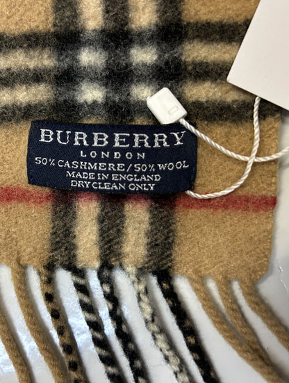 Vintage Burberry nova check wool and cashmere scarf