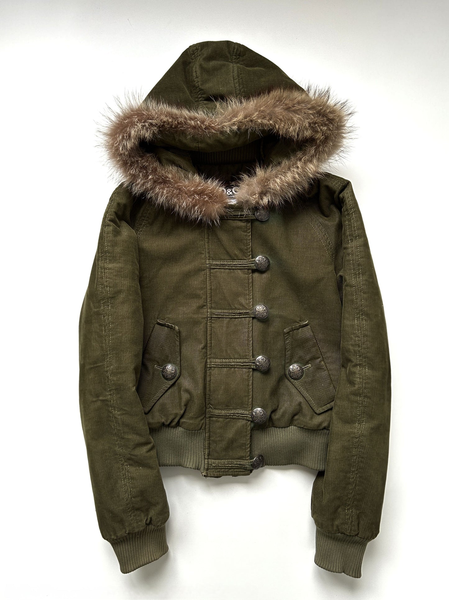 Archive y2k Dolce Gabbana corduroy hooded bomber