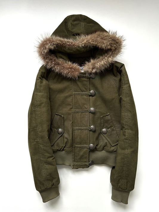 Archive y2k Dolce Gabbana corduroy hooded bomber