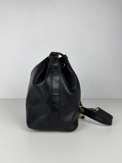 Vintage Chanel lambskin CC logo drawstring bag