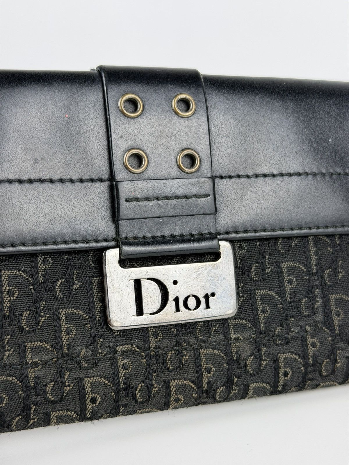 Dior John Galliano era street chic monogram long trifold wallet