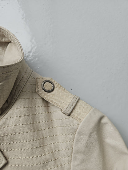 Archive y2k multipocket high collar leather jacket