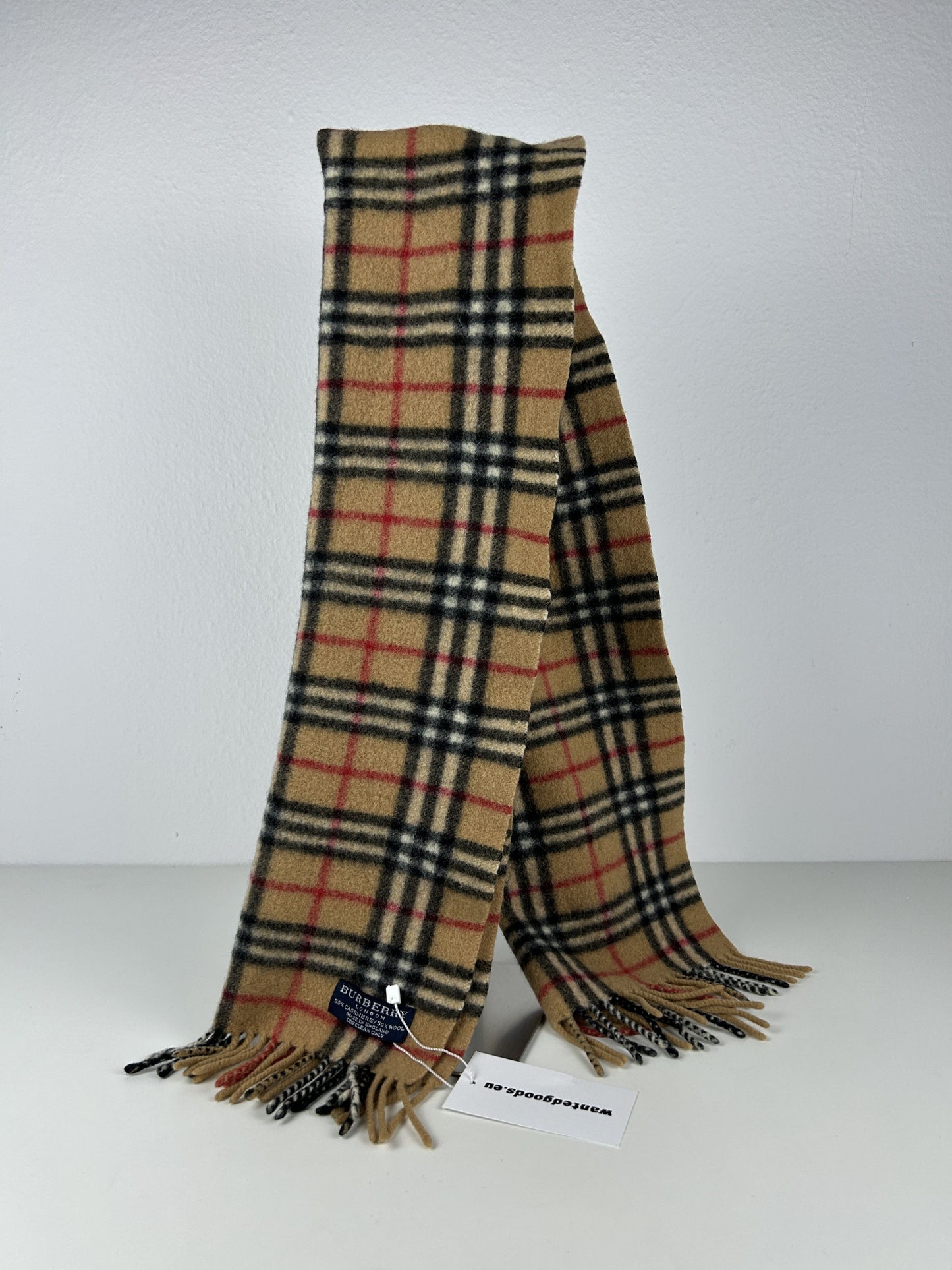 Vintage Burberry nova check wool and cashmere scarf