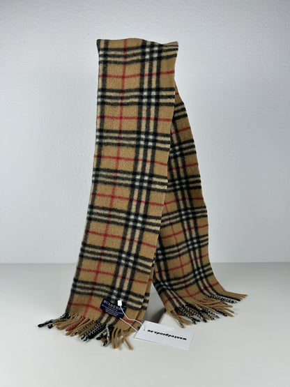 Vintage Burberry nova check wool and cashmere scarf