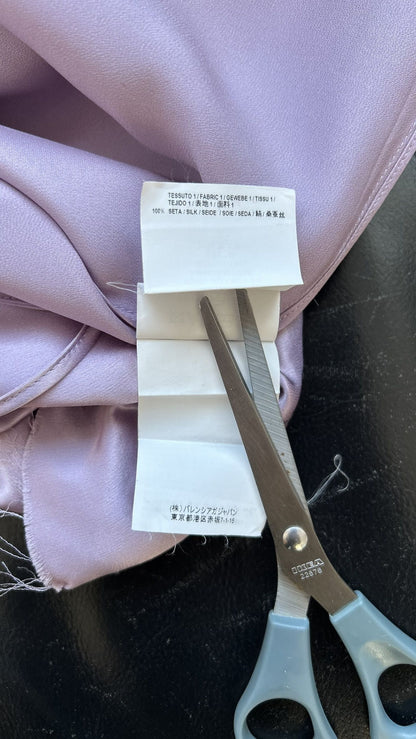SS2018 Balenciaga silk ruffle loose long dress in lilac