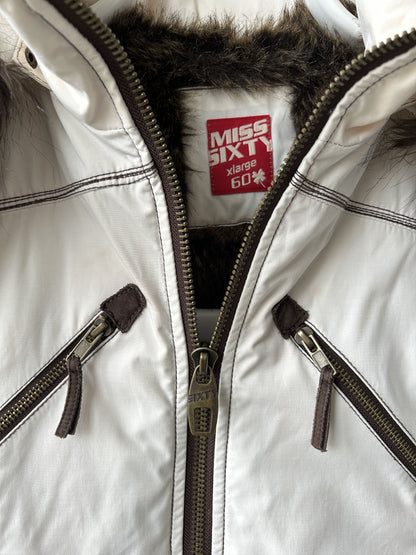 Archive y2k Miss Sixty faux fur lined hooded bomber