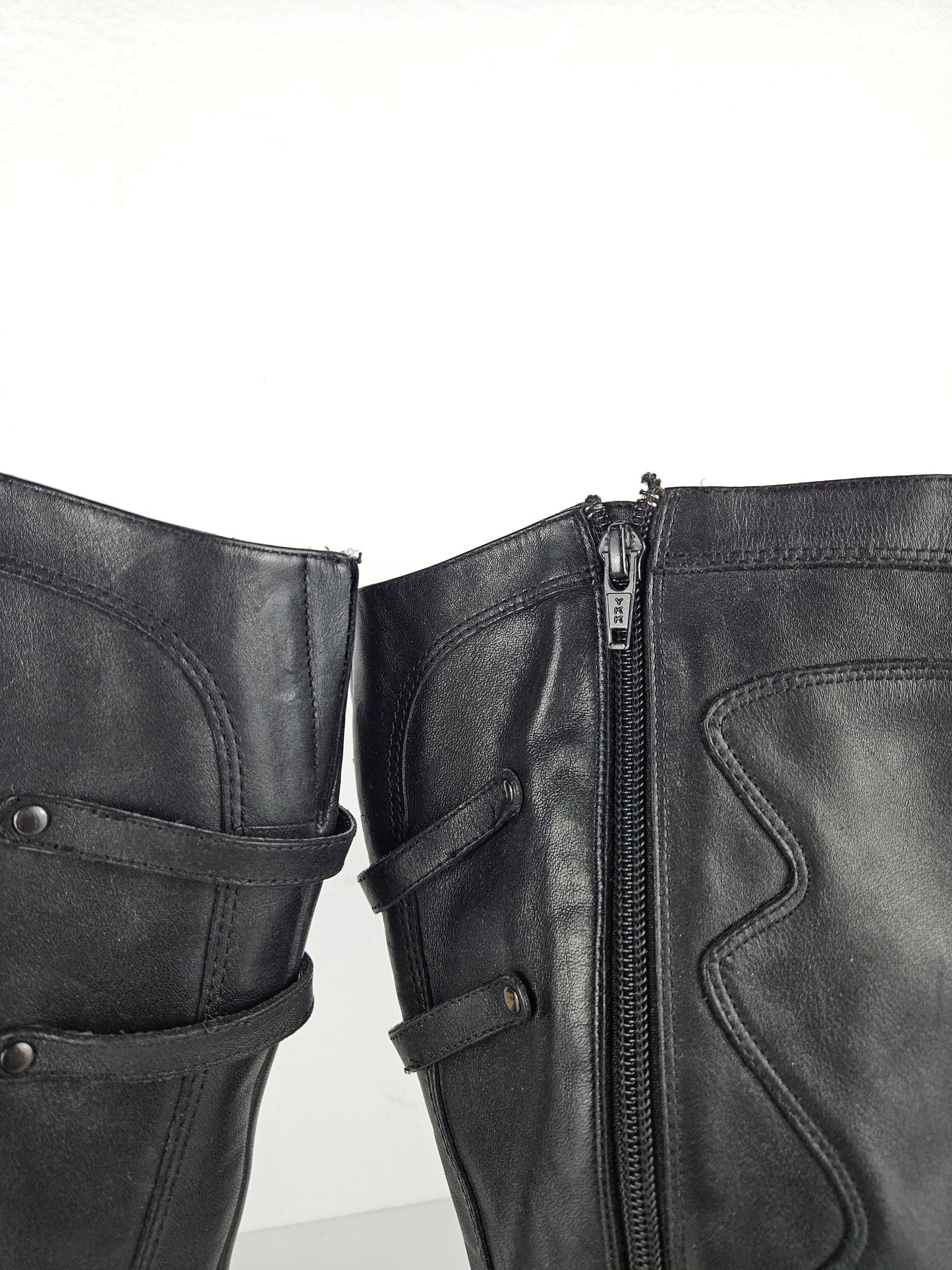 Vintage y2k avant garde leather biker boots