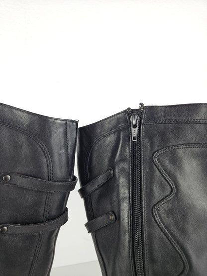 Vintage y2k avant garde leather biker boots