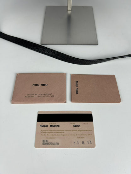 Miu miu madras leather tote bag