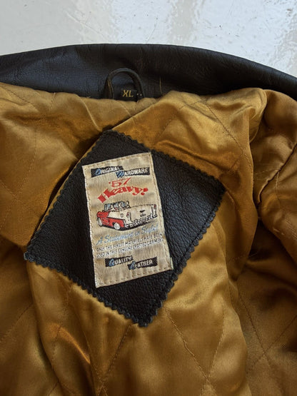 Vintage leather trucker jacket