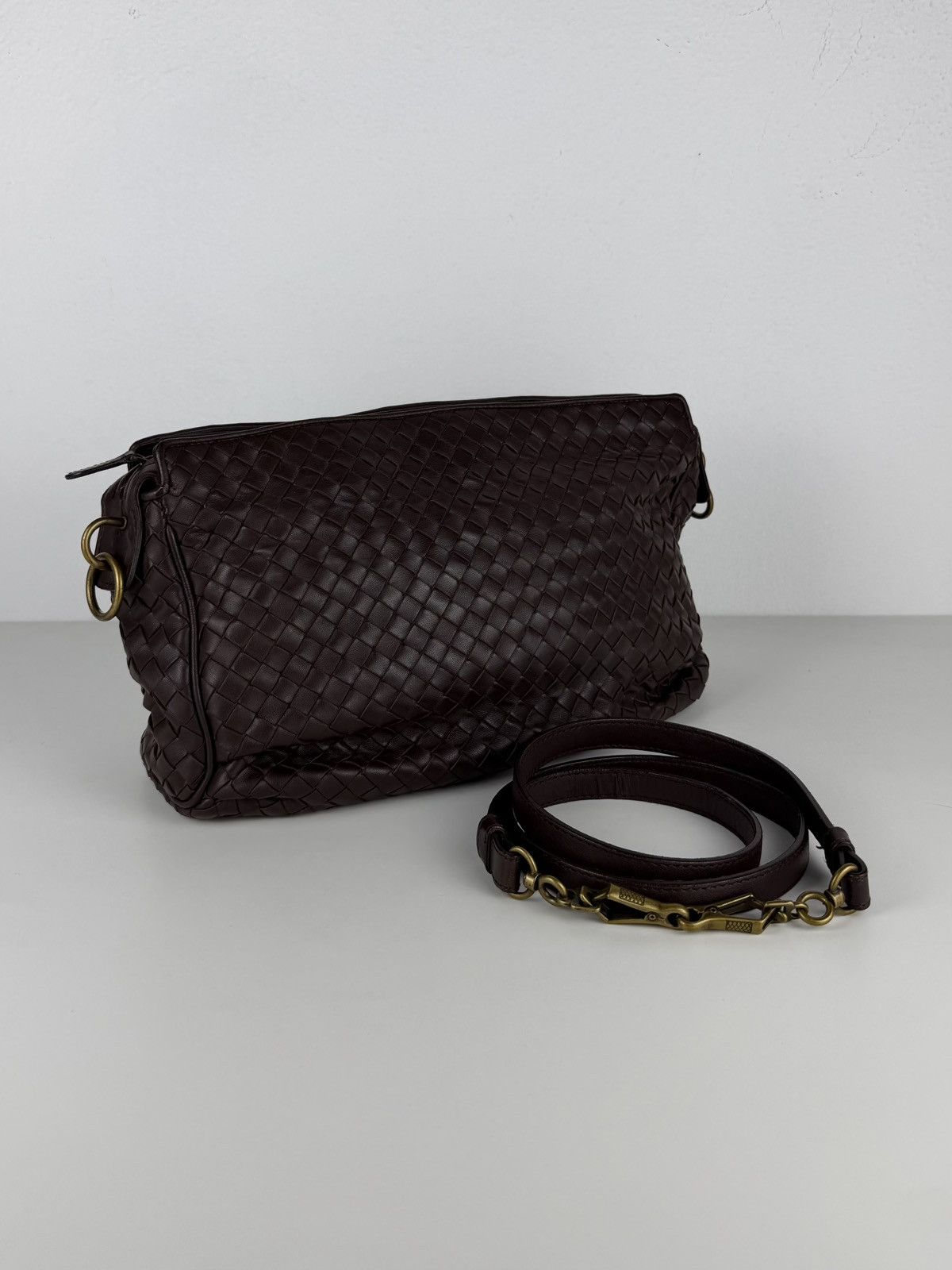 Bottega Veneta intrecciato leather shoulder/ crossbody bag